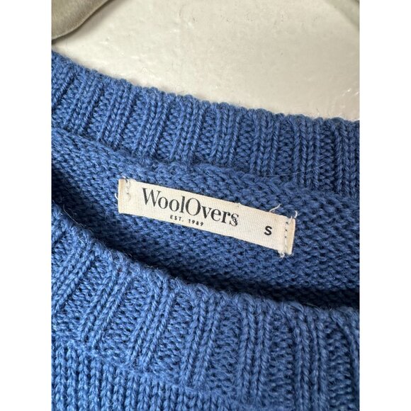 WoolOvers Blue 100% Wool Crewneck Sweater Long Sleeve Knit Womens Size Blue - Picture 3 of 15